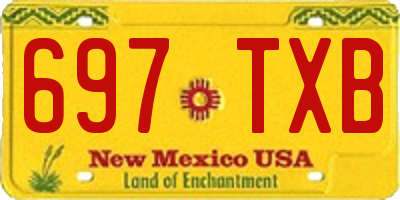 NM license plate 697TXB