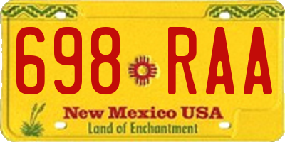 NM license plate 698RAA