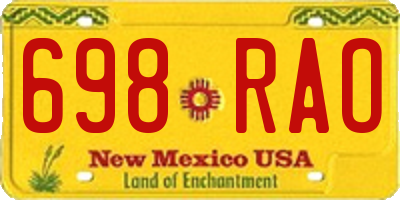 NM license plate 698RAO
