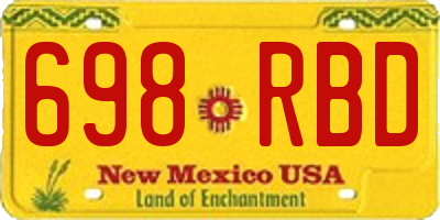 NM license plate 698RBD