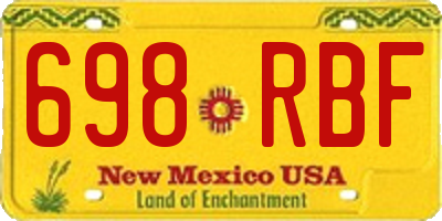 NM license plate 698RBF
