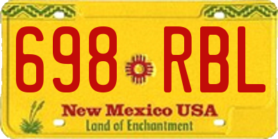 NM license plate 698RBL