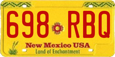 NM license plate 698RBQ