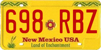NM license plate 698RBZ