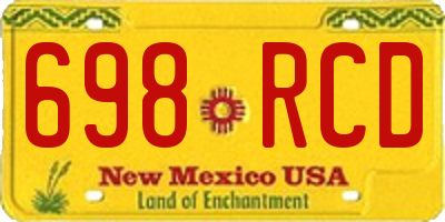 NM license plate 698RCD