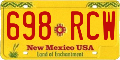 NM license plate 698RCW