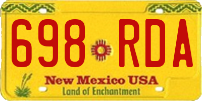 NM license plate 698RDA