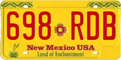 NM license plate 698RDB