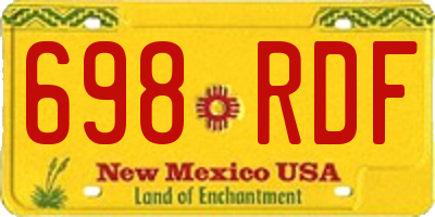 NM license plate 698RDF