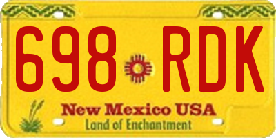 NM license plate 698RDK