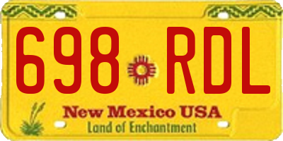 NM license plate 698RDL