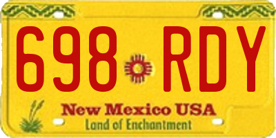 NM license plate 698RDY