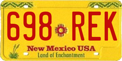 NM license plate 698REK