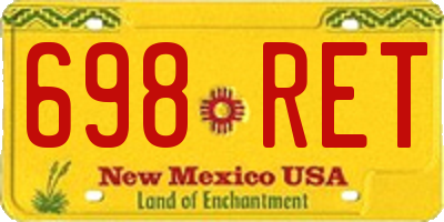 NM license plate 698RET