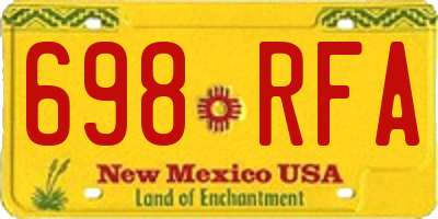 NM license plate 698RFA