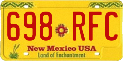 NM license plate 698RFC