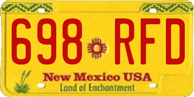 NM license plate 698RFD