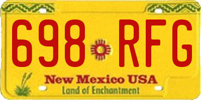NM license plate 698RFG