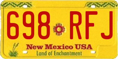 NM license plate 698RFJ