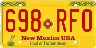 NM license plate 698RFO