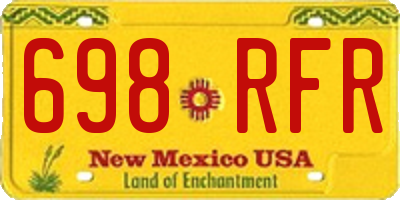 NM license plate 698RFR