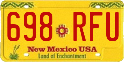 NM license plate 698RFU