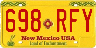 NM license plate 698RFY