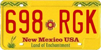 NM license plate 698RGK
