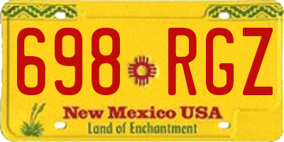 NM license plate 698RGZ