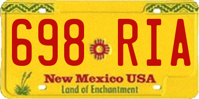 NM license plate 698RIA