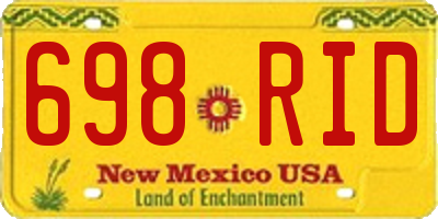 NM license plate 698RID