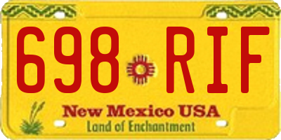 NM license plate 698RIF