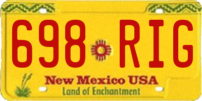 NM license plate 698RIG
