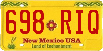 NM license plate 698RIQ