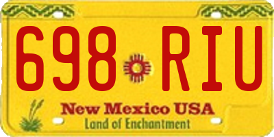 NM license plate 698RIU