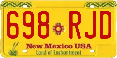 NM license plate 698RJD