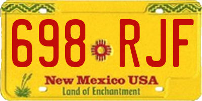 NM license plate 698RJF