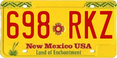 NM license plate 698RKZ