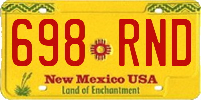 NM license plate 698RND