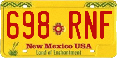 NM license plate 698RNF