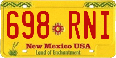 NM license plate 698RNI