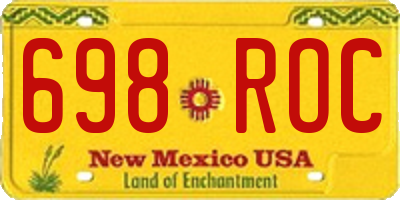 NM license plate 698ROC