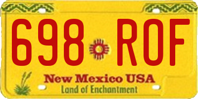 NM license plate 698ROF