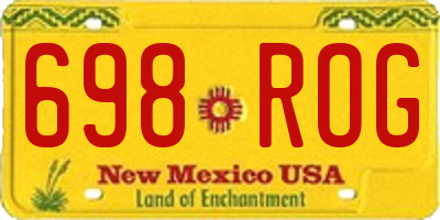 NM license plate 698ROG