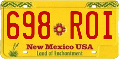 NM license plate 698ROI