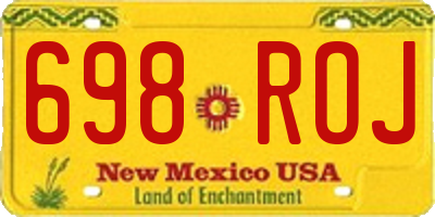 NM license plate 698ROJ