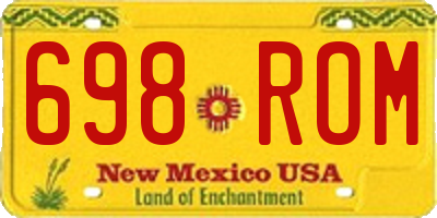 NM license plate 698ROM