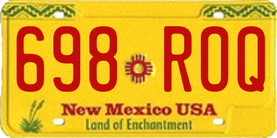 NM license plate 698ROQ