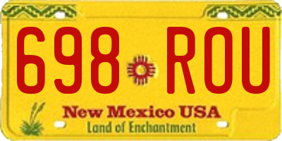 NM license plate 698ROU