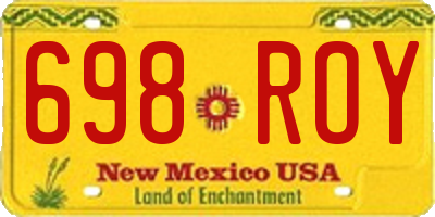 NM license plate 698ROY